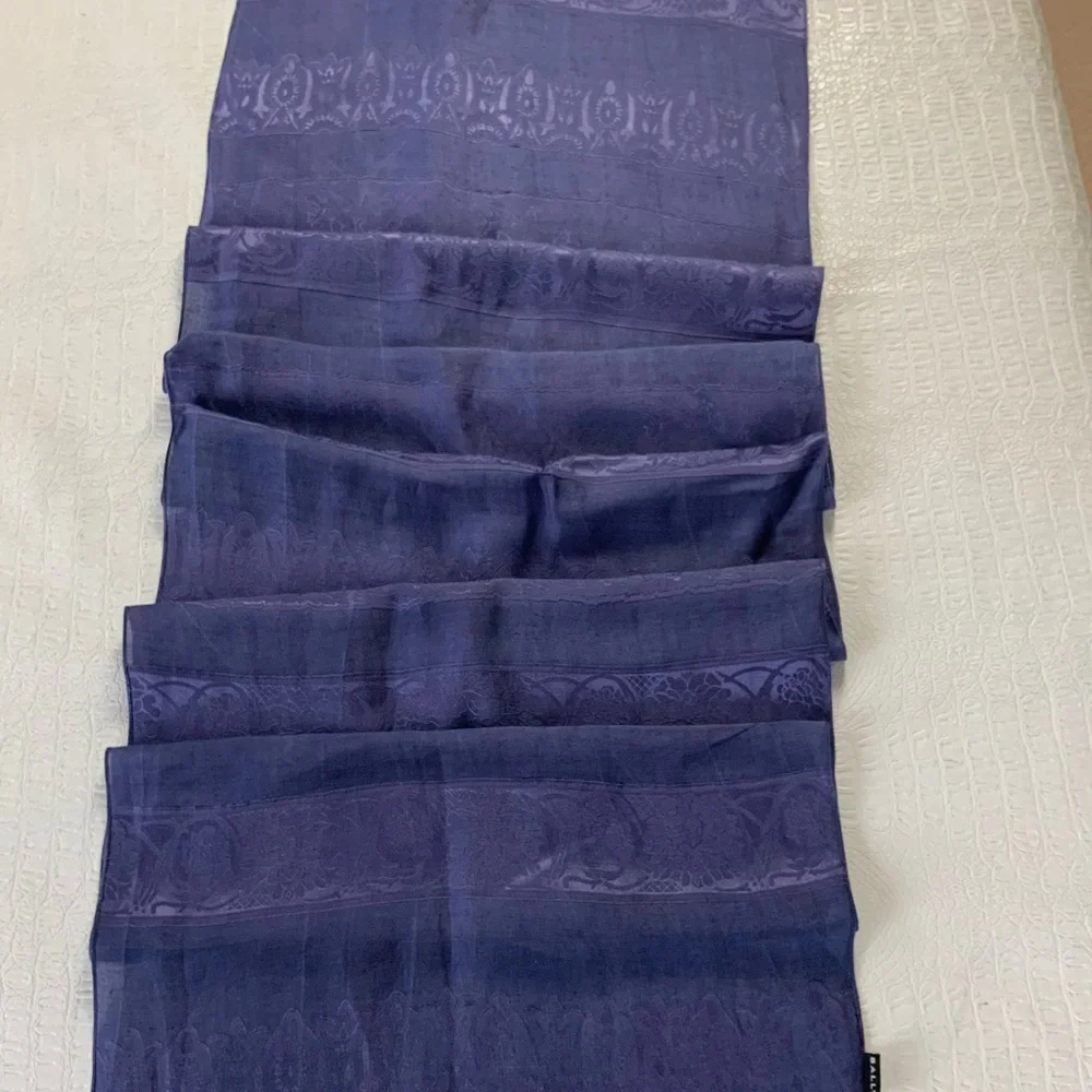 Bally blue purple silk scarf